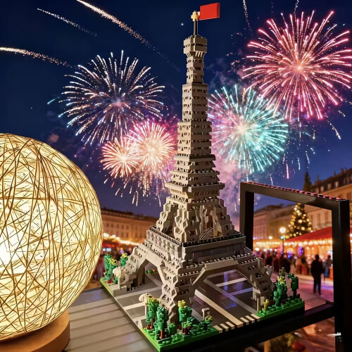 Paris Eiffel Tower Building Block Set, 3ABS Material, World Famous Architecture Educational Toy, Micro Building Blocks, Gift for 2