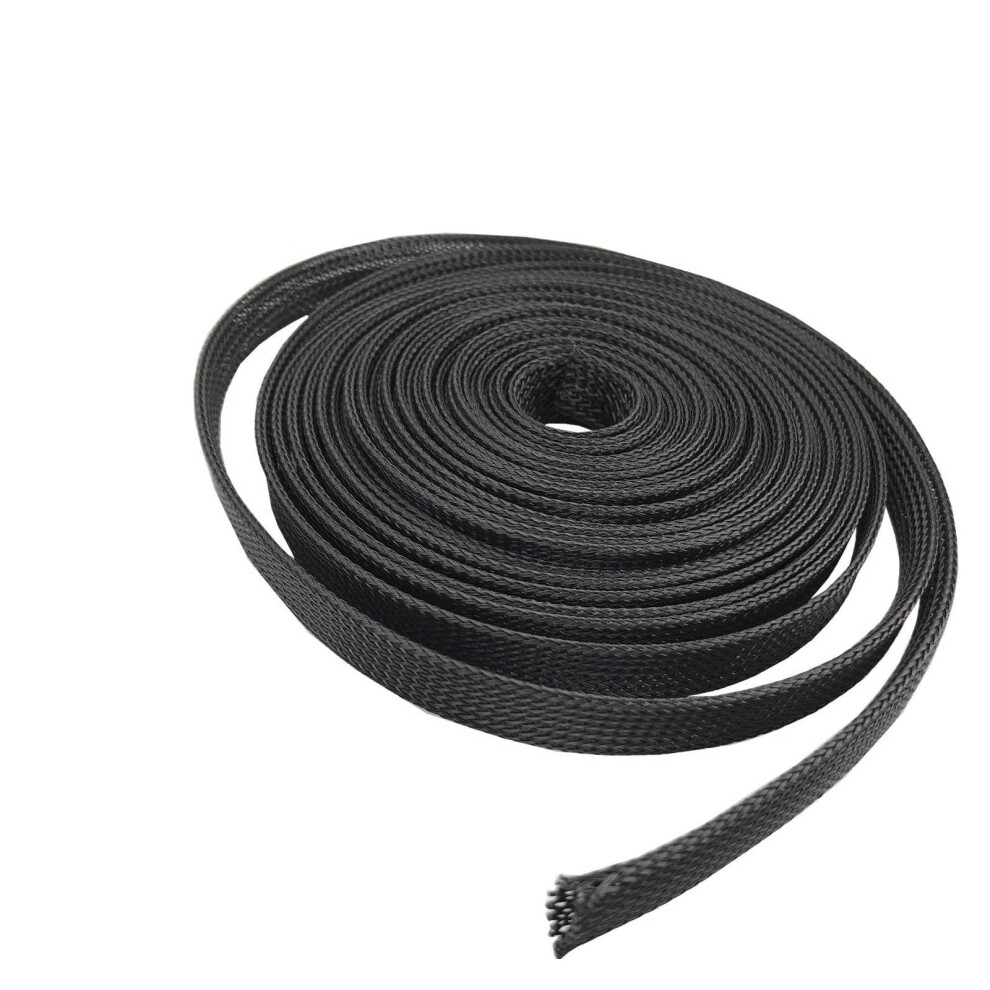 Flame Retardant Pet Braided Cable Sleeve 25Mm Expandable Nylon Wire Loom 10M For Automotive And Electronics Black 9330225818618