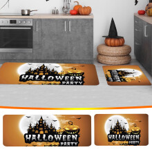 Halloween-Kürbisschloss-Küchenmatte, rutschfest, 43 x 71 cm