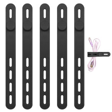 Silicone Zip Ties Adjustable Reusable Cable Organizer with 4 Holes Multipurpose Black Straps for Cords and Wires