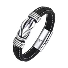 Bracelet pour homme au design tendance, bracelet en cuir tressé confortable avec message inspirant, fabrication artisanale soignée.