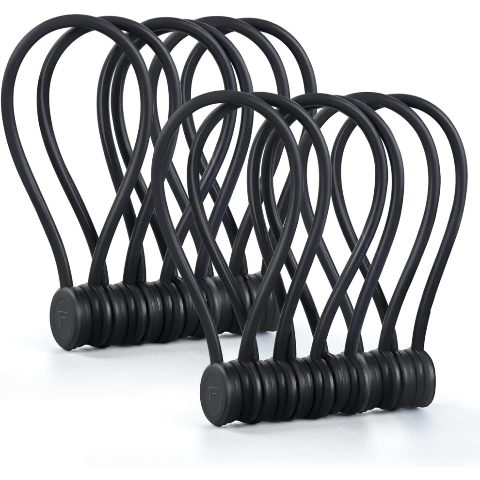Magnetic Cable Ties 12 Pack All Black Â Reusable Silicone Cord Organizers With Magnetic Locking Design For Efficient Cable Management 9330225818632