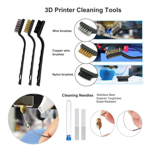 3D Printer Nozzle Cleaning Model Tools Kit 3D Printing Tools Hobby Building Tools Kit for 3D Print Removing Finishing 2