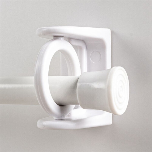 10Pcs Curtain Rod Holder Clamp Hooks Self Adhesive Clothes Rail Bracket 360 Rotation Triangle Ring Adjustable Hooks 1