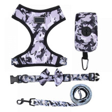 MarinaVida Dog Harness and Collar Set with Bow Tie Collar,Adjustable Vest Harness Back Clip for Small, Medium, Large Dogs
