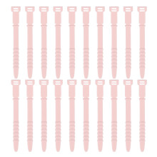 20 Pack Pink Reusable Silicone Cable Ties 4.5 Inch Flexible Cable Organizer Straps for Cords and Wires