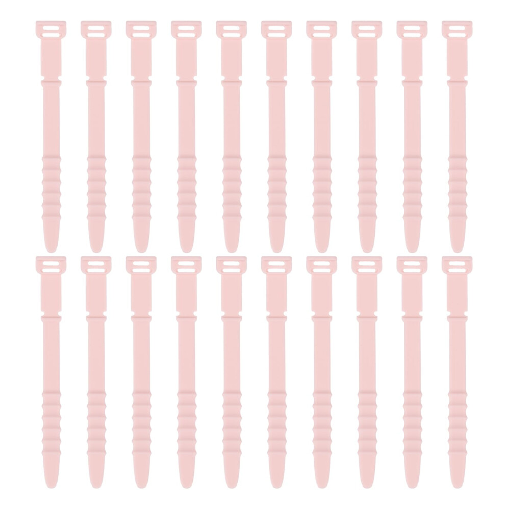 20 Pack Pink Reusable Silicone Cable Ties 4.5 Inch Flexible Cable Organizer Straps For Cords And Wires 9330225818939