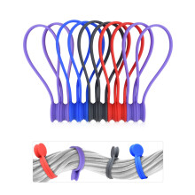 10 PCS Magnetic Cable Organizer Silicone Cable Ties, Reusable Cord Clips for Desk and Travel Storage