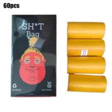 60PCS Dog Poop Bag Counts Trendy Funny New Design Pet Waste Disposal Bag Leak Proof Portable Pet Cleaning Accessory