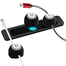 Magnetic Cable Organizer with Adhesive Base for Desk and Home Office, Tangle Cord Holder, 3 Balls + Base