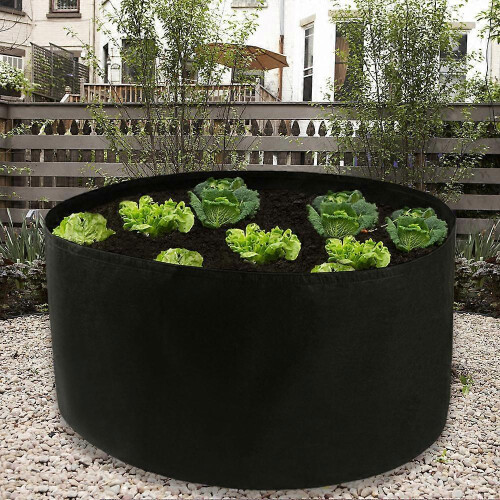 Durable Black Felt Fabric Grow Bags, 150 Gallons with Handles