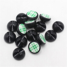 10 Pack Black Self Adhesive Cable Management Clips, Flexible Silicone Cord Holder for Desk and Charging Cables