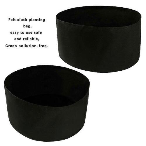 Durable Black Felt Fabric Grow Bags, 150 Gallons with Handles 2