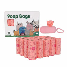 (pink) 20-Pack Pet Waste Bags, 20 Rolls + Dispenser/Box, Dog Poop Bags Lemon Scent, Dog Poop Bags Dog Poop Bags, Pet Supplies, Pet Cleaning Supplies