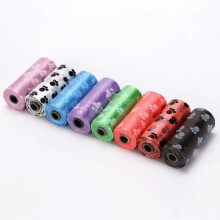20 Rolls Dog Poop Bags Proof Footprint Pattern Cat Waste Bags Pet Supplies