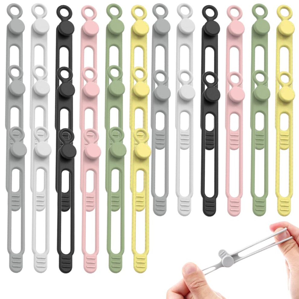 Reusable Silicone Cable Organizer Ties 30Pcs Multicolor Flexible Cord Management For Earphones Chargers Computers 9310869823636