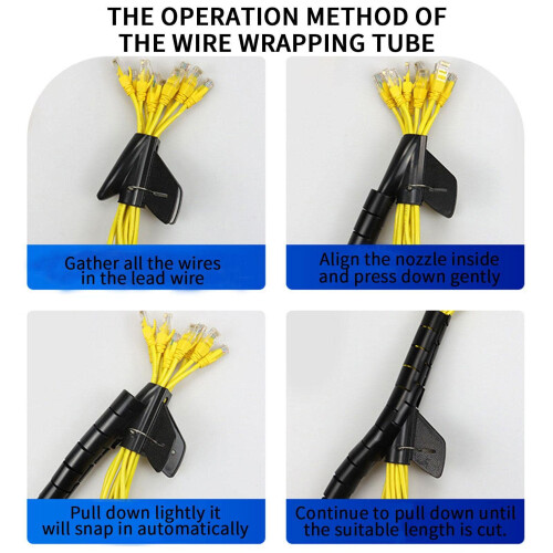 Cable Management Sleeve Split Design with Clips, Durable Wire Organizer for Desk and Home Office 2