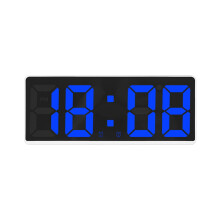 Digital Alarm Clock LED Large Display White Frame