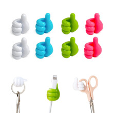 8 Pcs Silicone Thumb Shape Cable Management Hooks, Self Adhesive Wall Hooks for Home Office Storage