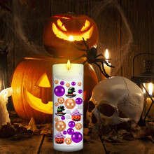 Halloween vasefylddekorationssæt med græskar og perler