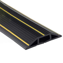 1 Meter Black and Yellow PVC Floor Cable Cover, AntiTrip Cord Management for Office and Home