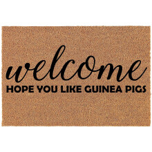 Natural Coco Coir Doormat with Guinea Pig Design 24 x 16 in