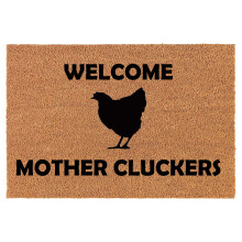 Natural Coco Coir Doormat Welcome Chicken Design 24 x 16