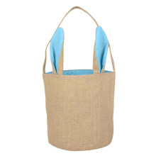Bolsa de cestinha de coelhinho da Páscoa em lona de algodão (1 peça)