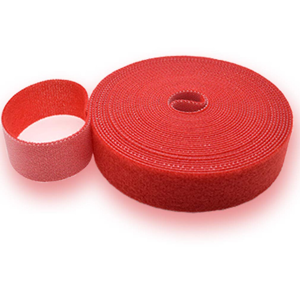 Red Nylon Hook And Loop Cable Ties 33Ft Pack For Easy Cable Management And Reusable Cord Organizer 9330225819523