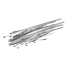 Stainless Steel Self Locking Zip Ties 4.6mm x 350mm, Heavy Duty Metal Cable Ties 100 Pack for Industrial Use