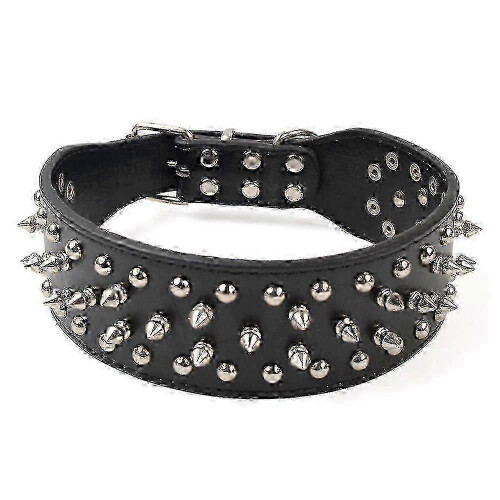 (Black) Enhanced Dog Collar With Spikes for Large and Medium Breeds