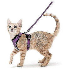 (XS, purple) 2025 Cat Harness and Leash for Walking, Escape Proof Soft Adjustable Vest Harnesses