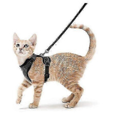 (XS, black) 2025 Cat Harness and Leash for Walking, Escape Proof Soft Adjustable Vest Harnesses