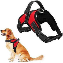 Dog Sport Chest Harness Vest for Large Dogs Assistance Soft Padded with Comfortable Sturdy Handle for Dog Training Large/Medium-Red-M