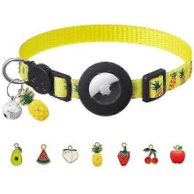(pineapple) Cat Collar with Bells, Upgraded Safety Elastic Cat Collar with Cat Collar Holder, Anti-Lost Cat Coll