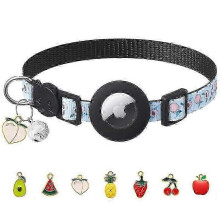 (peach) Cat Collar with Bells, Upgraded Safety Elastic Cat Collar with Cat Collar Holder, Anti-Lost Cat Coll