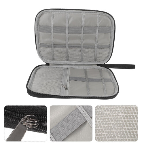 Electronics Organizer Bag for Cables and Hard Drives, MultiCompartment Travel Cable Organizer with Lanyard 1