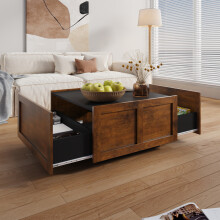 Farmhouse Coffee Table with 2 Storage Drawers