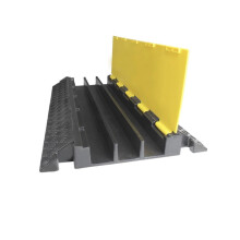 Rubber Cable Protector 3 Channel Modular Heavy Duty Speed Bump Ramp Cover for Driveway and Warehouse