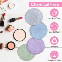 Biologische bamboe make-up remover, wasbare, herbruikbare gezichtsreinigingsdoekjes, zacht en mild, geschikt voor alle huidtypen, onmisbare