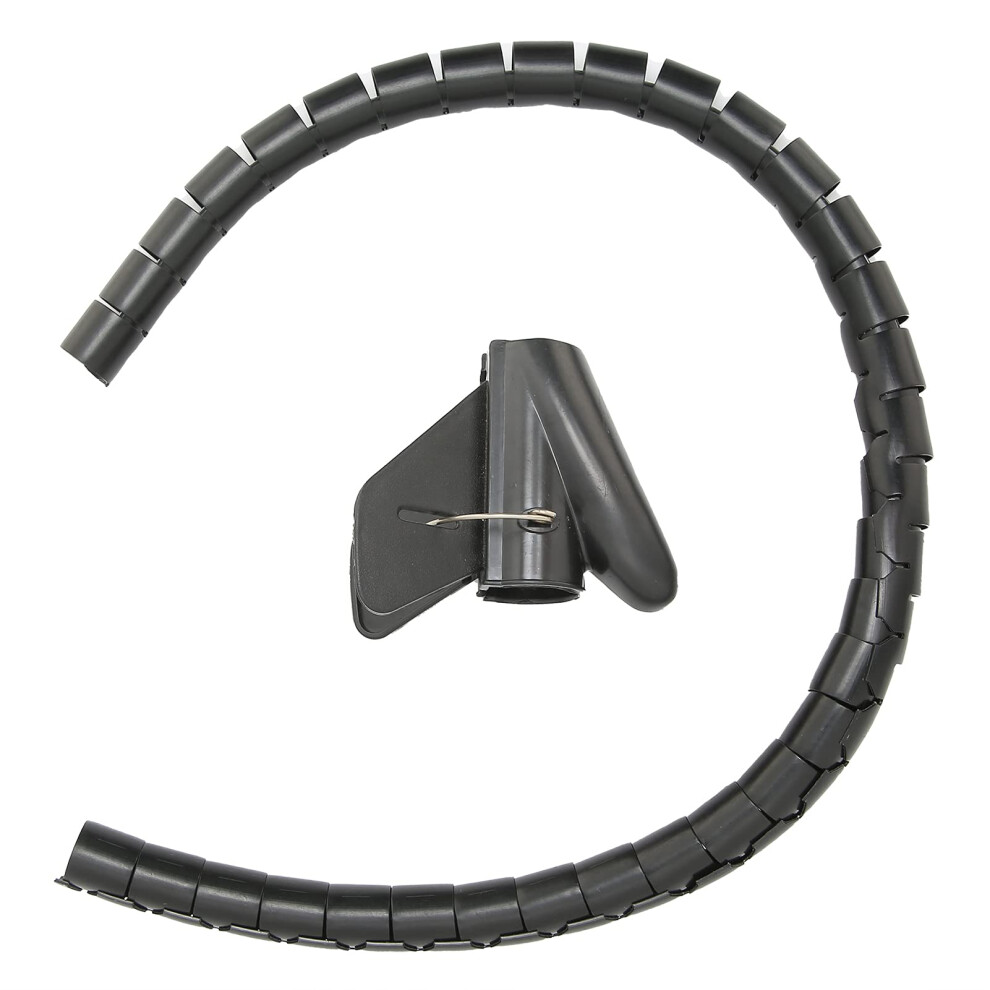 Cable Management Sleeve With Clips, Coiled Wire Organizer Tube 10M Black Split 8Mm For Fast Cable Organization 9310869823827