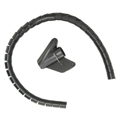 Cable Management Sleeve with Clips, Coiled Wire Organizer Tube 10m Black Split 8mm for Fast Cable Organization 1