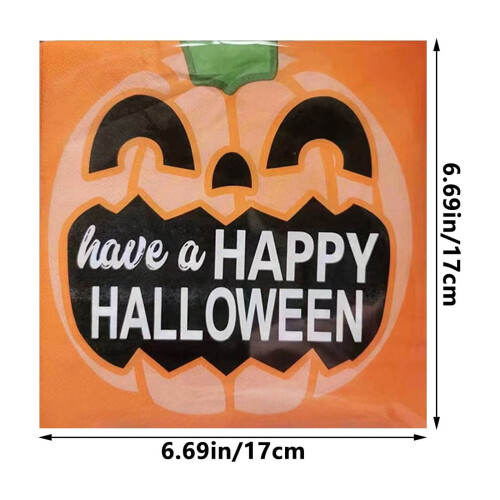 Χάρτινες χαρτοπετσέτες κολοκύθας για το Halloween, συσκευασία των 20 τεμαχίων 2
