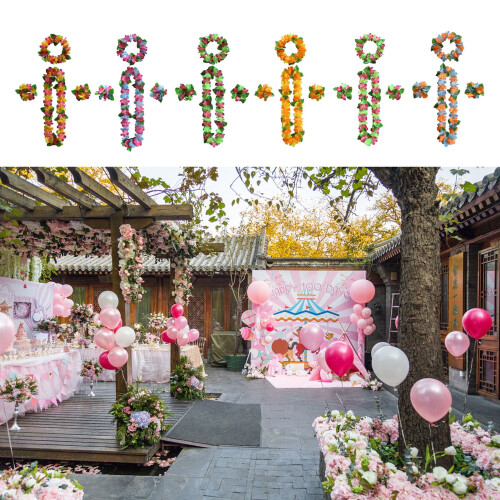 Set flori artificiale Hawaiian Leis 4 sau 16 bucăți 2