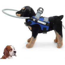 (S, blue) Blind Dog Harness & Anti-Collision Halo for Blind Cats and Dogs with Vision Impairment