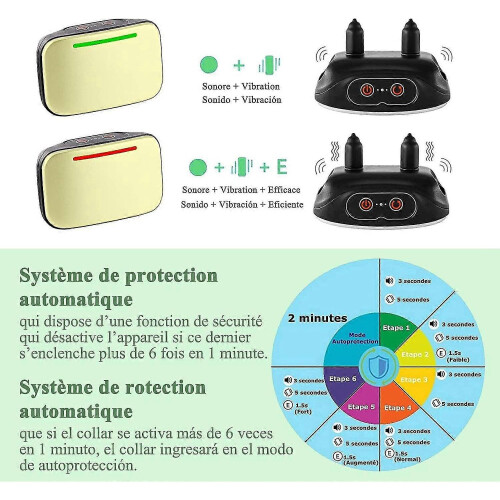 Silver automatic dog barking collar, intelligent detection module, waterproof IP67, effective vibration impact 1