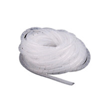 18mm White Spiral Cable Sleeve for Easy Cable Management, 4m Flexible Wire Organizer Wrap