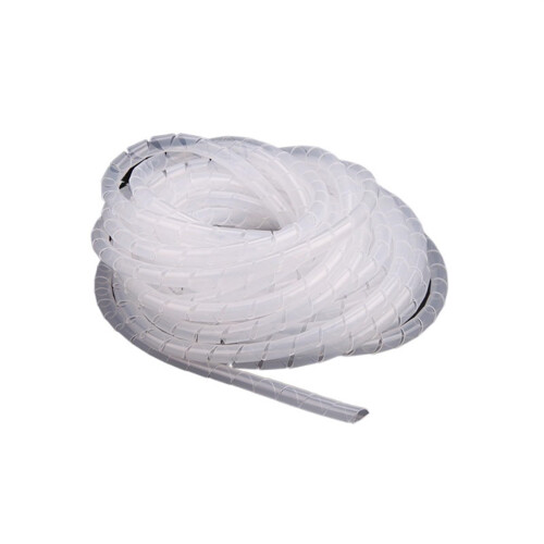 18mm White Spiral Cable Sleeve for Easy Cable Management, 4m Flexible Wire Organizer Wrap