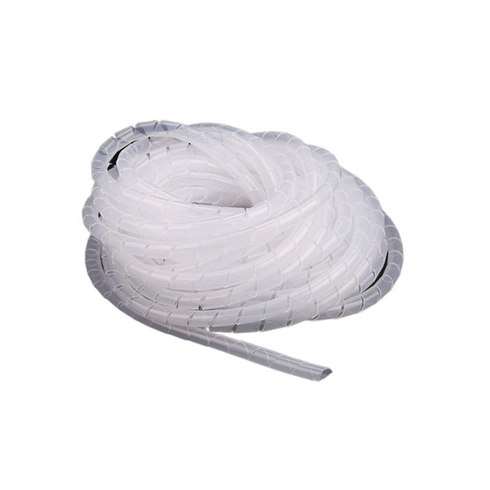 18Mm White Spiral Cable Sleeve For Easy Cable Management, 4M Flexible Wire Organizer Wrap 9310869824015
