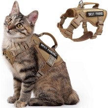 Large Tactical Cat Harness with Handle, Air Mesh Adult Cat Walking Vest Harness XL